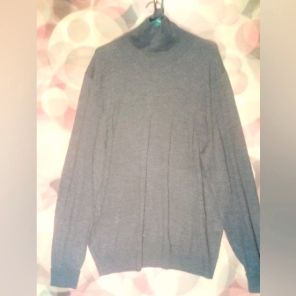 Vince Camuto dark grey turtleneck mens wool sweater
